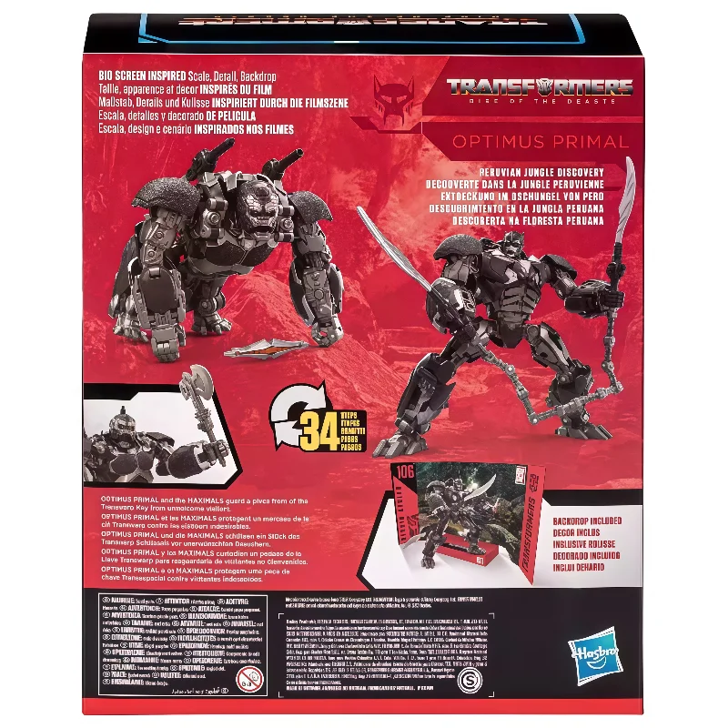 Hasbro – jouets classiques Transformers SS106, Optimus Primal Transformer, Robot, figurine d'action, modèle de collection, loisirs, jouets, cadeau, en Stock