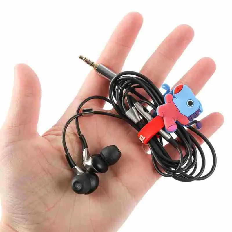 BT21 Data Cable Storage 9X1cm Cartoon Cute Headphone Winding Device Portable Data Cable Storage Device Peripheral LINE FRIENDS view 6