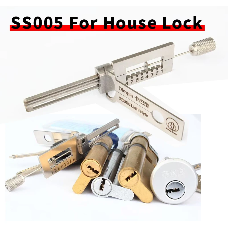 SS005 LISHI Style 2in1 Lock Pick Tool House Door Unlock Hook Stainless Steel Locksmiths tool