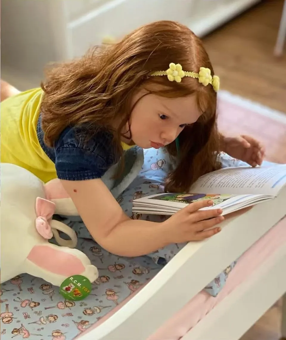 Aloenka Painted 42inch Reborn Doll Kits Realistic Toddler Girl Hand-Rooted Hair DIY Gift