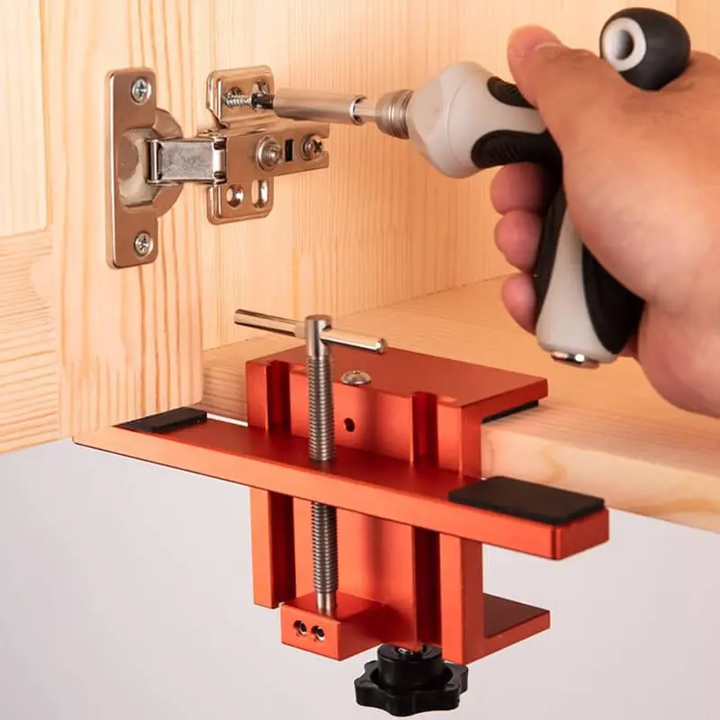 

Cabinet Door Mounting Jig Aluminum Body Duty Tool for Face Frame or Frameless Cabinets Support Arm and Clamp Integrated