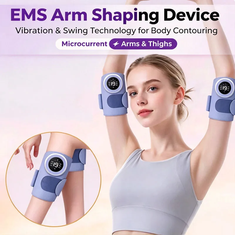 Microcurrent EMS Pulse Arm Slimming Brace, Rechargeable Portable Body Contouring Device for Calf & Thigh Shaping