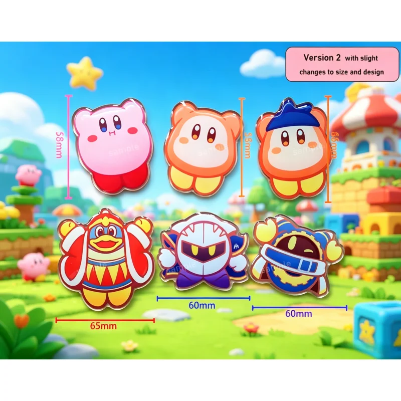 Kirby Cartoon Acrylic Phone Stand Cute Anime Character Flat Holder Portable Cellphone Support Collectible Decoration Ornament