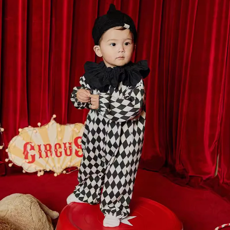 2024 Christmas Newborn Baby Harry  Circus Clown Clothes Halloween Style Suits Rompers Kids Jumpsuit Pants