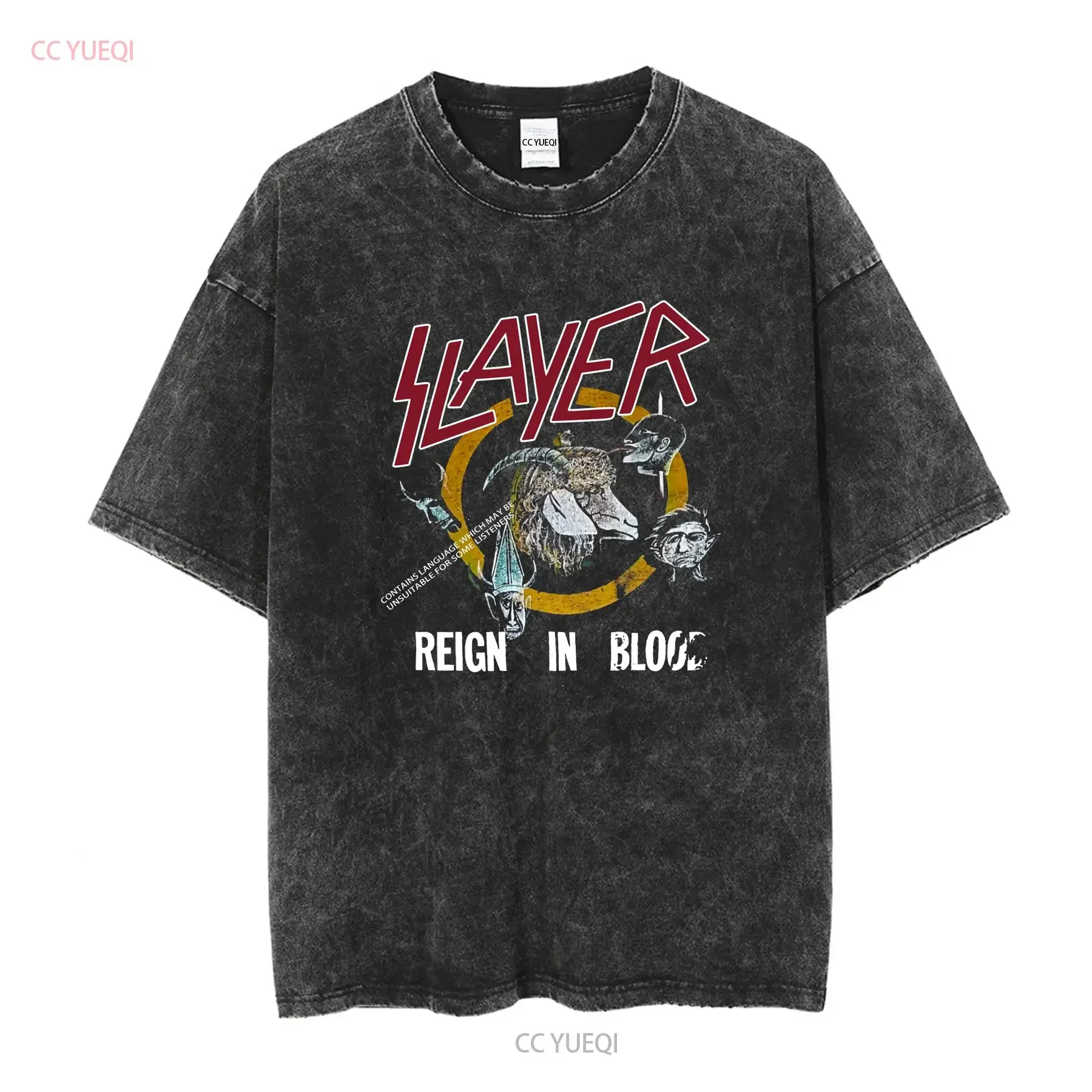 Slayer Reign In Blood Vintage T Shirt 1986 Very Rare vintage Washed Versatile Breathable Stylish Soft Casual graphic Slightly