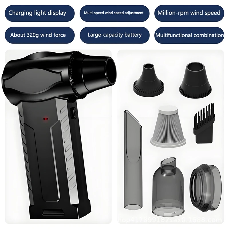 Xiaomi 130000rpm اللاسلكية توربو مروحة منفاخ المحمولة في الهواء الطلق المحمولة فرش مروحة نفاثة متعددة الوظائف قابلة للشحن منفاخ الغبار