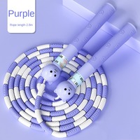 Bamboo Joint Soft Bead Skipping Rope 2.8m Anti-Skid Segmented Fitness Jump Rope Solid Color Professional Sports Rope Children