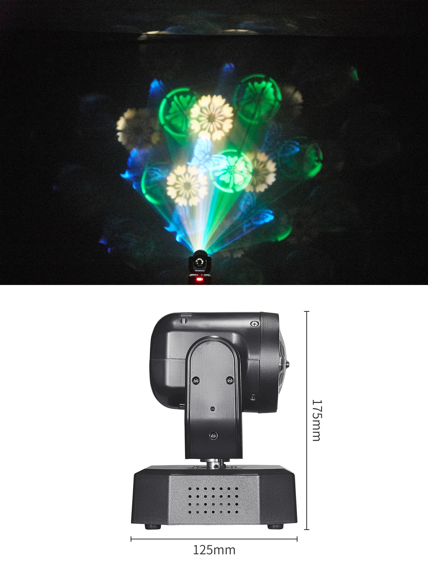 1/2PCS 30W Mini LED Moving Head Light With Beam Gobo Strobe RGB DMX512 11CH Sound Activated Stage Light for KTV DJ Party Disco view 4