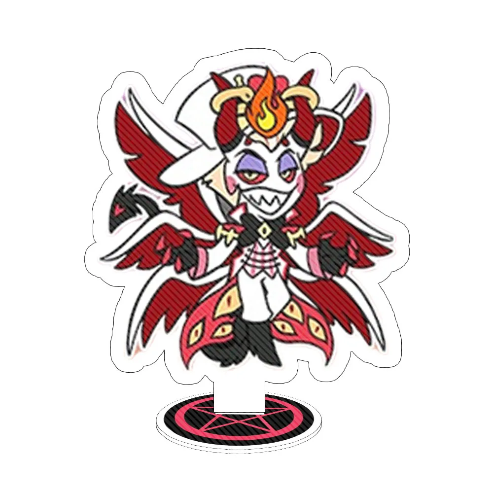 Para Helluva Boss Hazbin Hotel Andrealphus Blitzo Valentino Vox 15cm soporte acrílico bonito de dibujos animados adorno de escritorio regalo de Festival