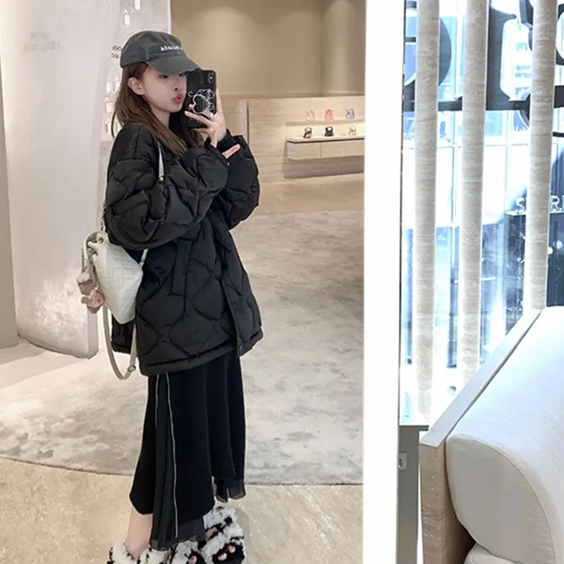 

Женские парки Para Dama, осенние вельветовые парки в рубчик, без пуговиц, с наклонным круглым вырезом, в консервативном стиле, для колледжа, простые, для молодежи, для отдыха, эластичные, нежные