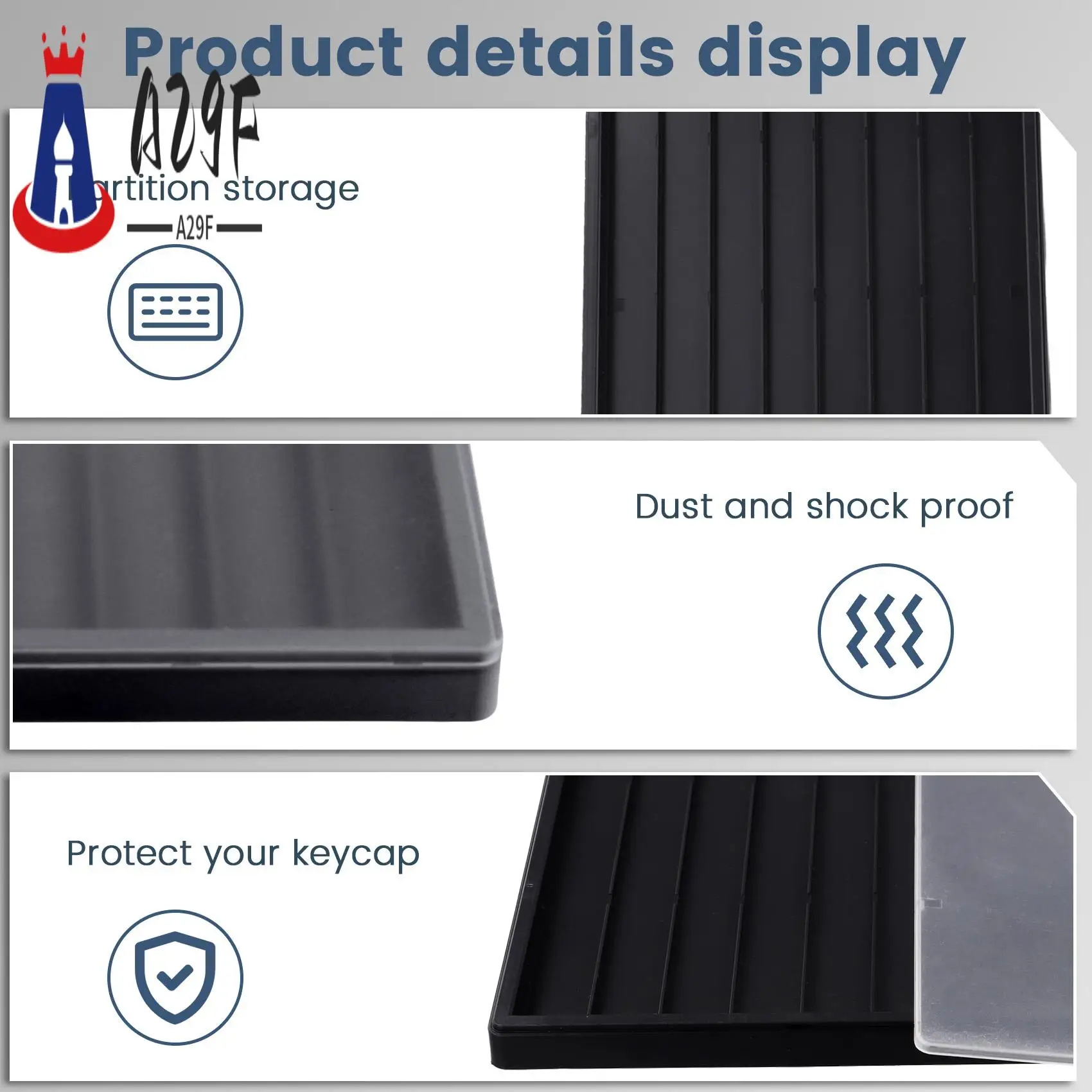 

A29F-Waterproof Keycap Storage Box With Lid -For Keyboard Keycaps Display And Collection