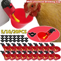 5/10/20PCS Chicken Drinking Cup Automatic Drinker Chicken Feeder Plastic Poultry Waterer Drinking Water Feeder Chicks Duck Goose