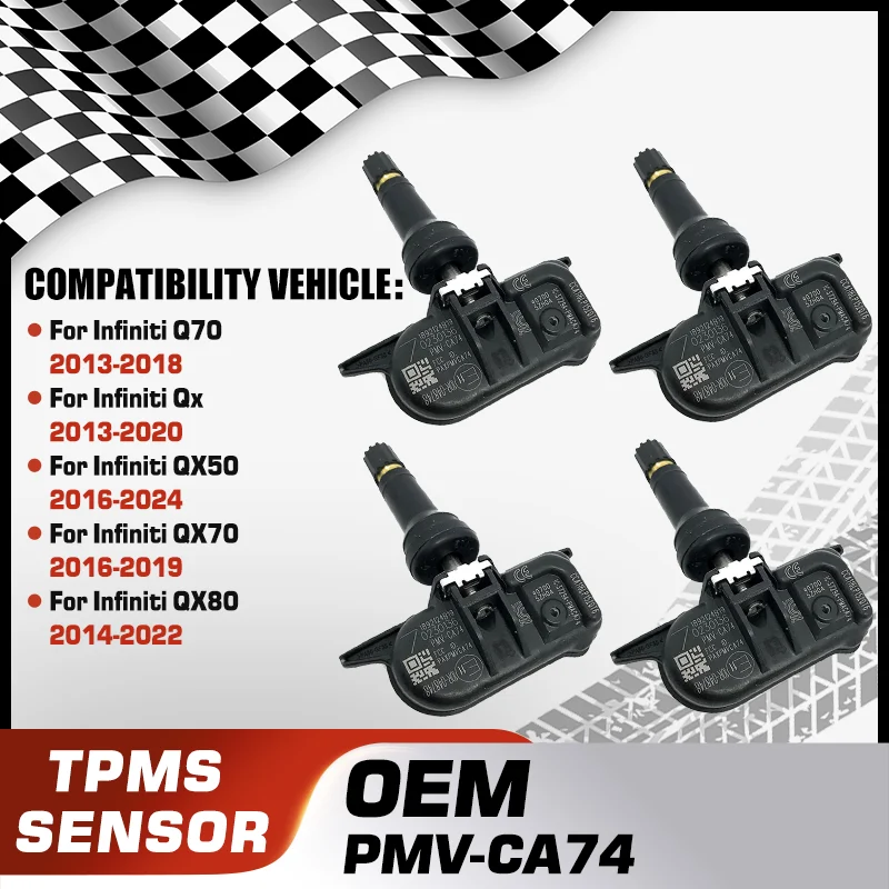 

PMV-CA74 For Infiniti Q70 Infiniti Qx Infiniti QX50 Infiniti QX70 Infiniti QX80 1/4Pcs Car Tire Pressure Sensor TPMS 40700-5ZH0A