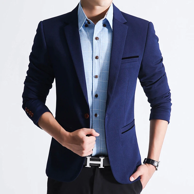 Men's Casual Suit Blazers 2025 New Fashion Business Office Social Suit Jacket Male Single Buckle Slim Fit Spring Autumn Outwear