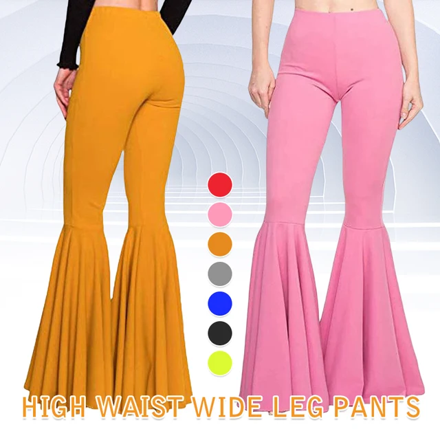 Pantalones acampanados de cintura alta elásticos