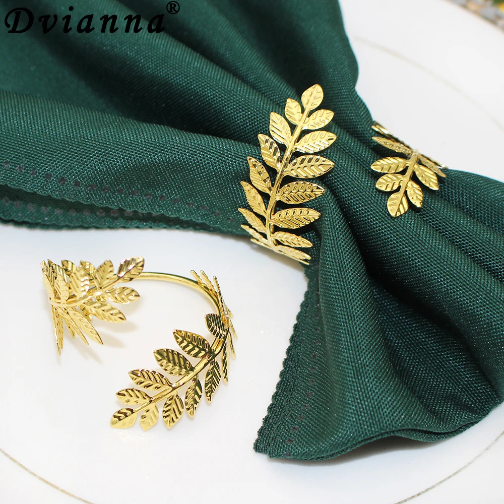 20Pcs Thanksgiving Napkin Ring Gold Leaf Napkin Holder Metal Autumn Leaves Napkin Buckle for Wedding Party Table Decoration
