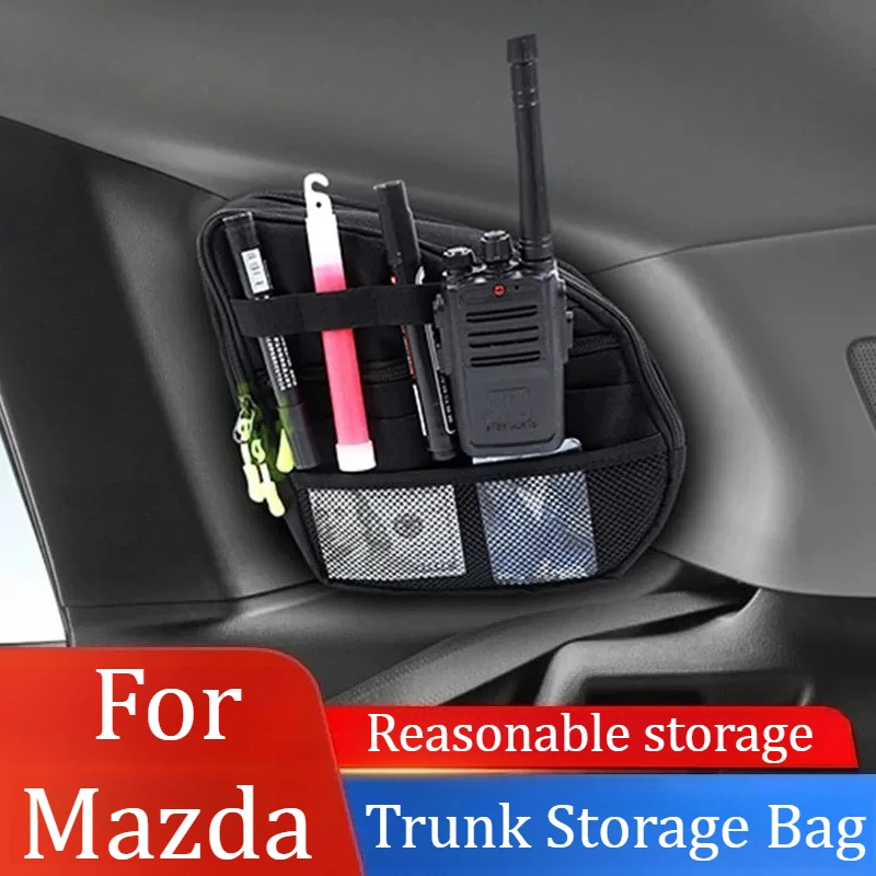 For Mazda CX-50 2023-2024 Trunk Side Window Bag Storage Bag Zipper Expansion Bag Car Modified Parts Accessories Supplies Tools