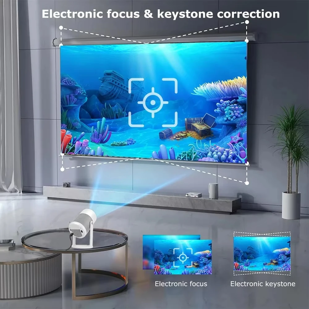 โปรเจคเตอร์ Everycom J1 พกพา Smart Beamer Mini LED ระบบ Android 11.0 Wifi 1080P ฉายภาพยนตร์ วิดีโอ LCD รองรับ 4K หมุนได้ 360 องศา