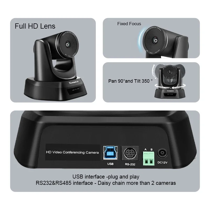 TEVO-NV4K Tenveo Video Call 4K Conference System with PTZ Camera for Remote Consultations and Meetings