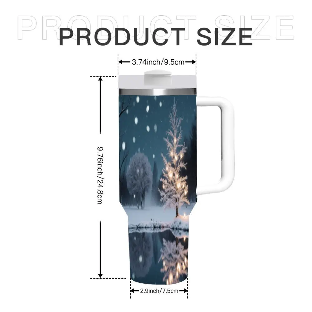 40Oz Stainless Steel Insulated Tumbler with Handle And Straw, Multi-Color Options, Double-Wall Vacuum Insulated Travel Mug Keeps Drinks Hot for 6 Hours And Cold for 12 Hours, Leak-Proof Lid, Durable Car Cup Holder Friendly, Perfect for Office, Gym