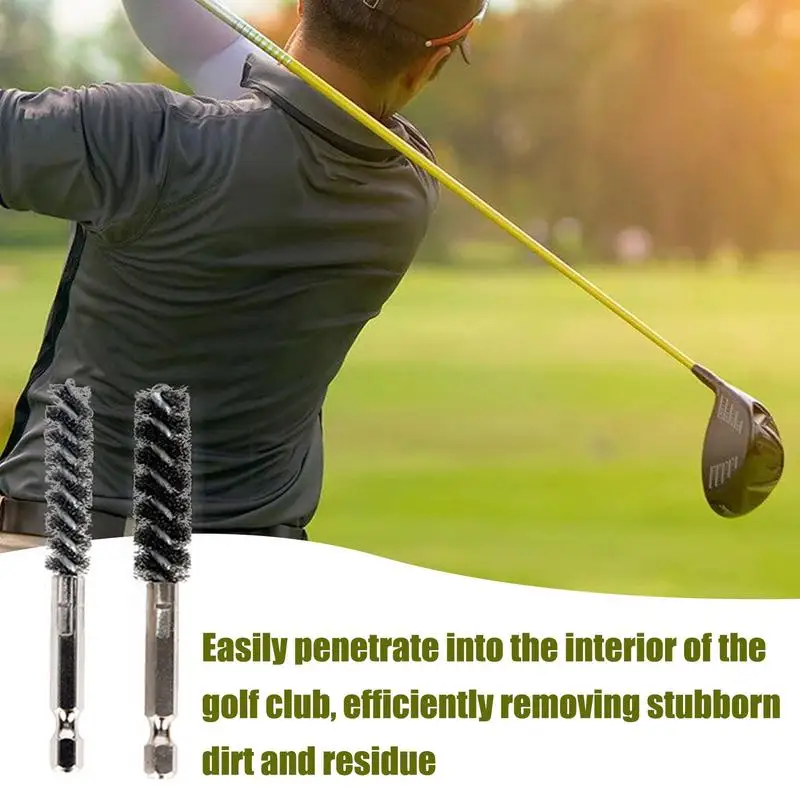 

Golf Cleaning Brush Golf Club Hosel Holes Brush Set Of 2 Stainless Steel Multifunctional Electric Drill Wire Cleaner For Wood