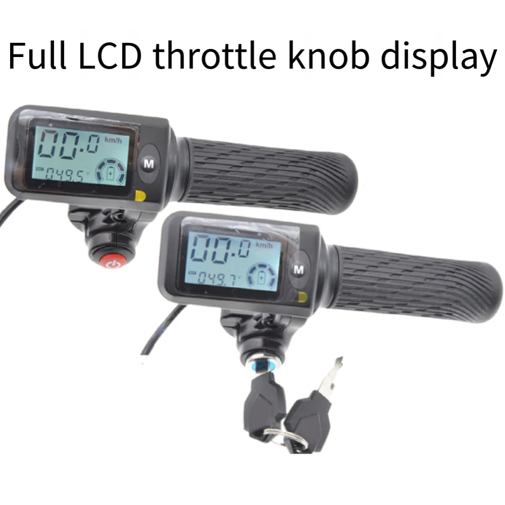 LCD Speed Display Throttle Turning Accelerator E-BikeThrottle Grip Electric Scooter Throttle Grips LCD Display 36-60V