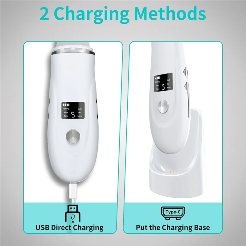 AB43-Snell Charging Dock Skin Scrubber Gezichtsspatel-diepe reinigingstool voor porienextractie, mee-eter verwijderen