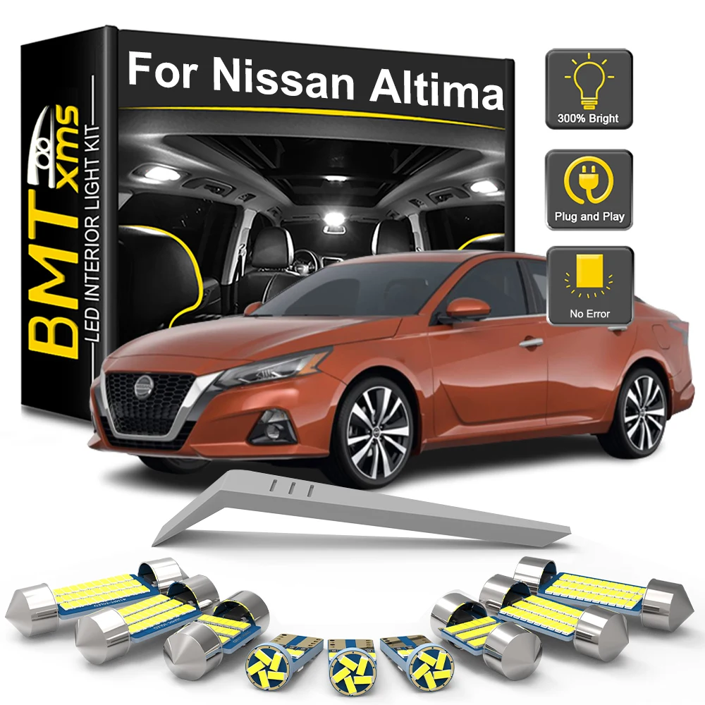Комплект светодиодного внутреннего освещения BMTxms для Nissan Altima, белый/черно-белый/синий/фиолетовый, 1000LM, яркость