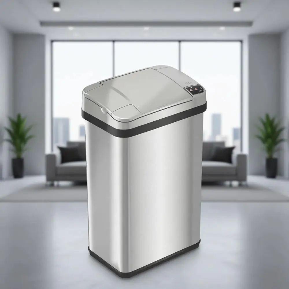 

4 Gallon Stainless Steel Trash Can with Sensor, Odor Filter, and Lemon Scent for Kitchen and Bathroom