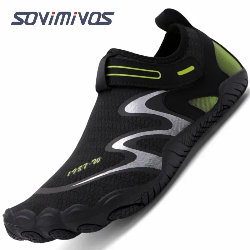 Cross-trainer para homens e mulheres, sapatos descalços e minimalistas, sola de gota zero, caixa larga, sapatos de natação upstream, chinelos de praia