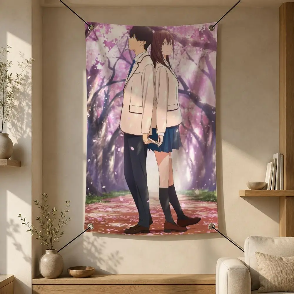 Anime I Want to Eat Your Pancreas Flags Flag Banner Wall Hanging for Bedroom Dorm Room Home Bar Party Indoor Outdoor Wall Decor