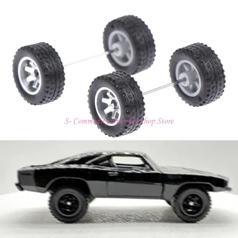 85AE Pack Of 4 1/64 Scale Remote Control Car With Axles For Diecast Model Truck Upgrades