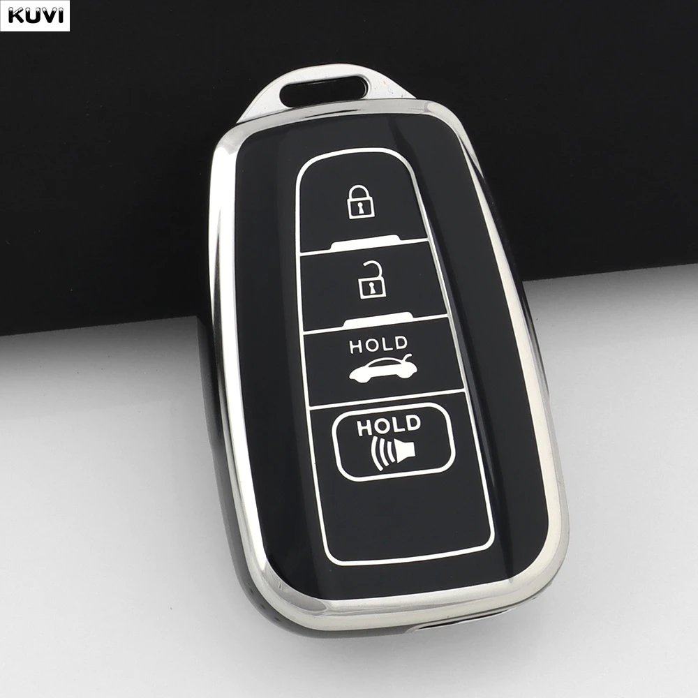 4 أزرار بولي TPU سيارة مفتاح ذكي غطاء قذيفة فوب لتويوتا CHR كامري كورولا RAV4 هايلاندر C-HR بريوس لاند كروزر برادو