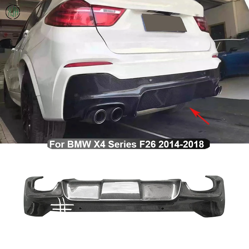 Carbon Fiber Car Rear Bumper Lip Diffuser Spoiler Parts For BMW X4 Series F26 2014-2018 Upgrade Body kit