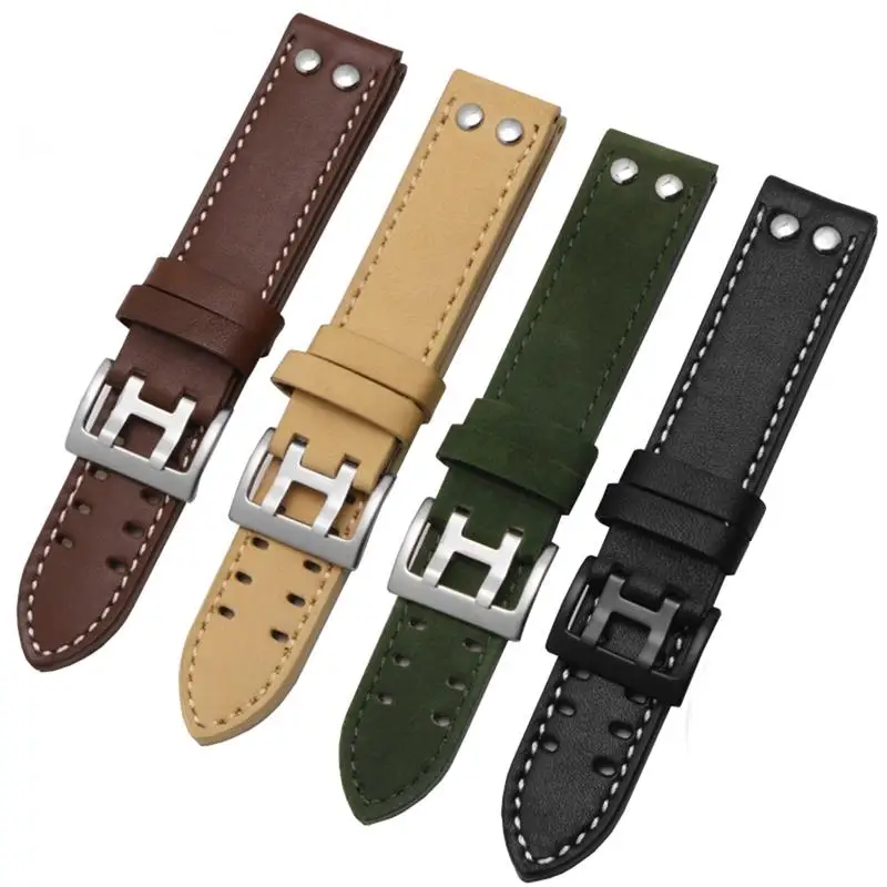 MAISITU Genuine Leather Watchbands 20/22mm Band For Hamilton Khaki Field Watch H760250 H77616533 Watchband Buckle Replacement