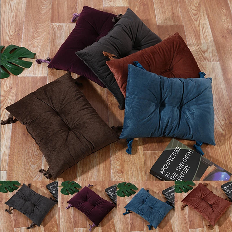 

Thickened Autumn and Winter Solid Color Chair Cushion Square Mat Soft Padded Cushion Pad Office Home or Car Garden