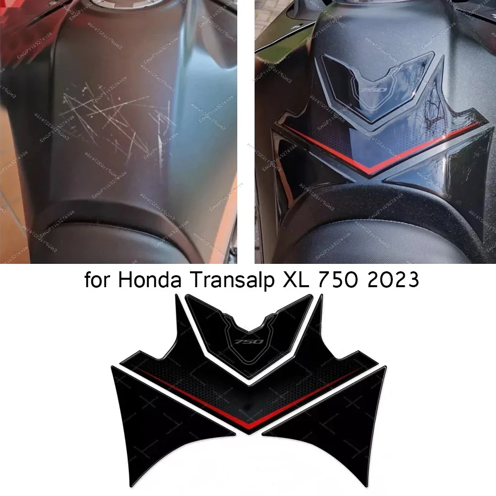 

For Honda Transalp XL 750 2023 Limited Edition 3D Epoxy Resin Motorcycle Tank Pad Protection Sticker kit New Decorative Decal