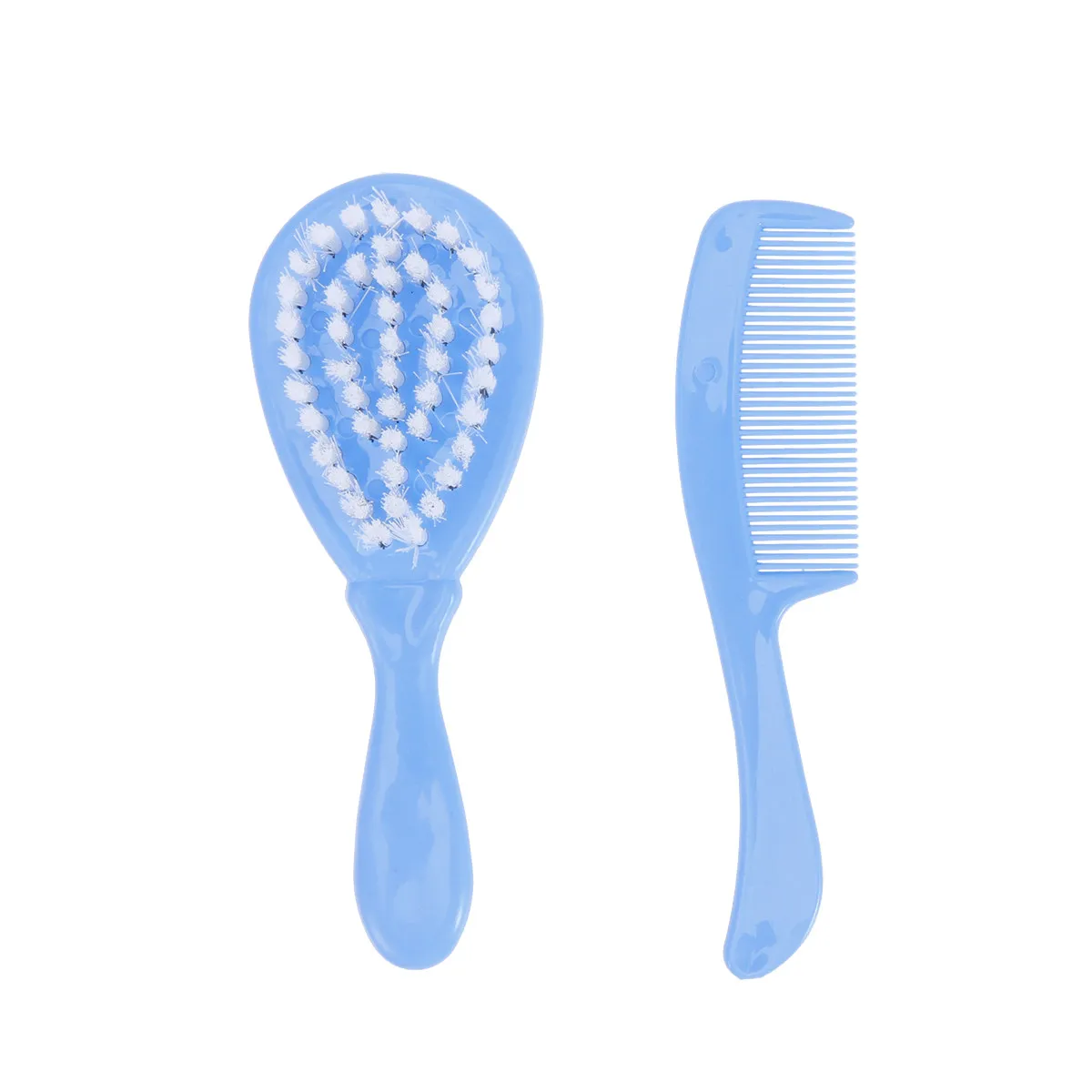 

Blue Baby Massage Comb and Brush Set Soft Circular Tooth Comb Safe Hair Care for Baby Promotes Brain Development Blood