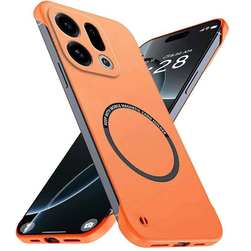 Magnetic Slim for OPPO Find X9 Pro 5G Frameless Cases Lightweight Matte Anti-Scratch Hard PC Cover Borderless Shockproof Armor