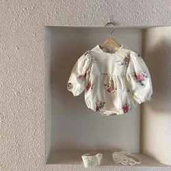 Baby Bodysuit Cute Floral Girls One Piece Backless Infant Clothing Toddler Outfit