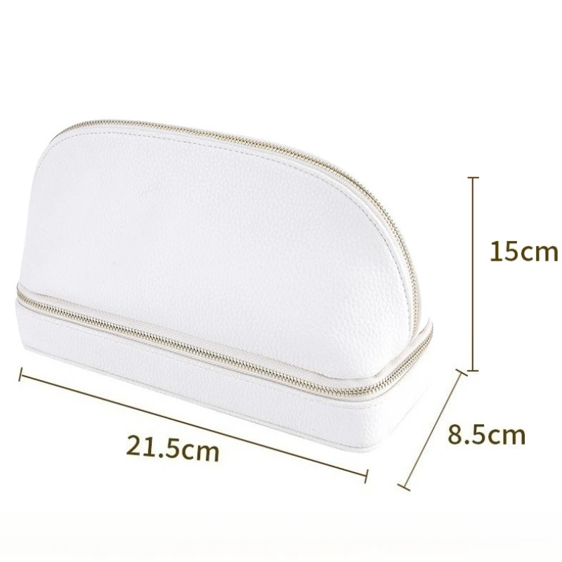 حقيبة تخزين المجوهرات الجلدية المحمولة حقيبة تنظيم حلقة السفر مقسمة مقسمة حقائب نسائية حلية حقائب مكياج بسحاب #6