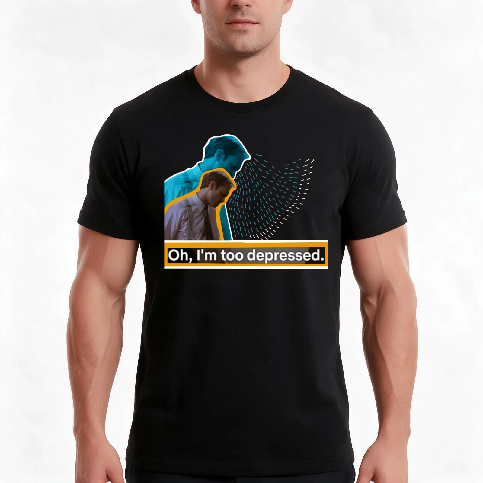 depressed niles T-Shirt Summer Casual Cotton Tee Oversized Streetwear Tops Vintage Graphic Print Loose Fit Short Sleeve