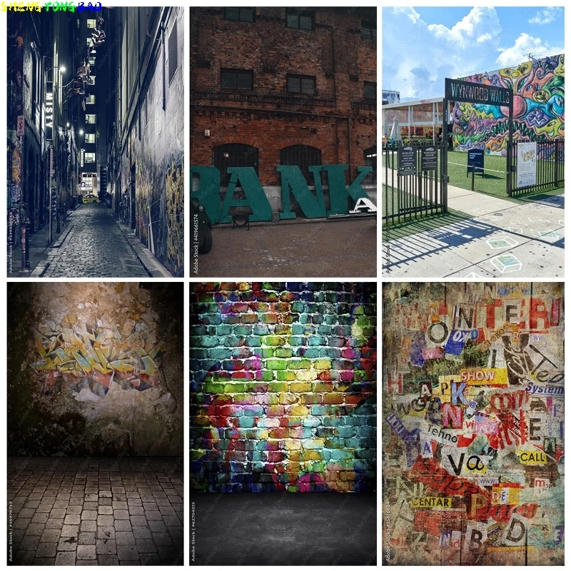 

Vinyl Custom Photography Backdrops Props Vintage Graffiti Brick Wall Photography Background 211220 TOK-01