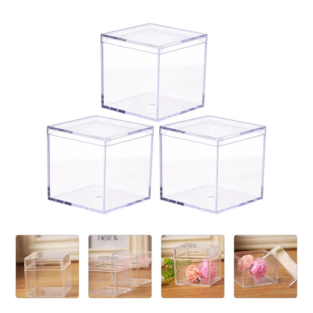 

Transparent Plastic Box C y Container Acrylic Storage White Gift Packaging Snack Toy Holder Sugar Case Cake Box