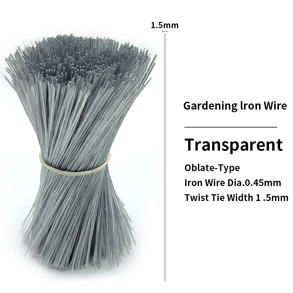 100PCS Gardening Cable Ties Reusable Oblate Iron Wire Twist Tie for Flower Plant Climbing Vines Multifunction Coated Fix Strings