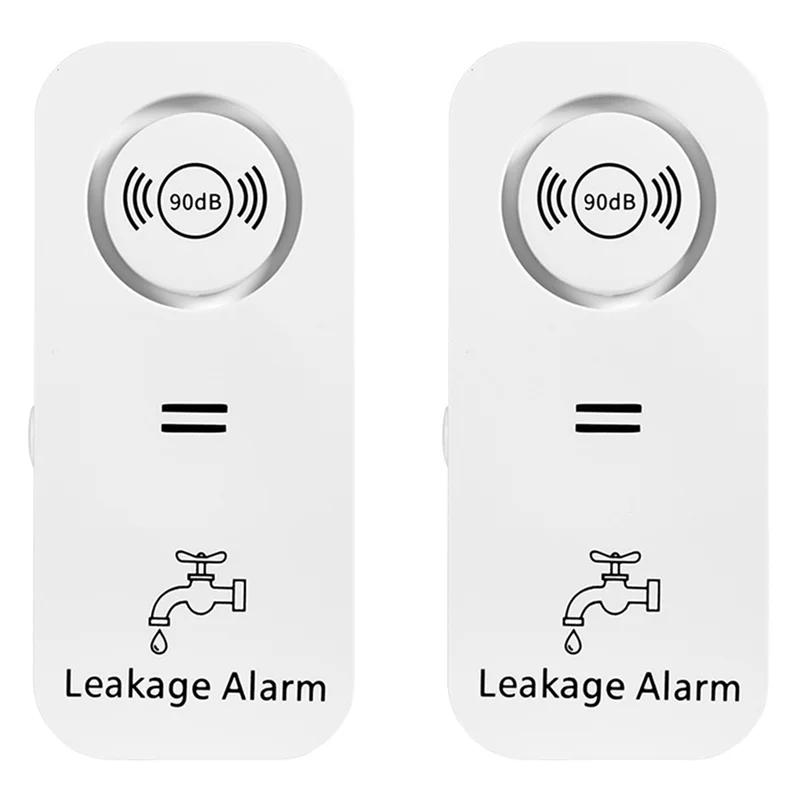 

【BRILLIANT 】2X Water Sensor 90Db Alarm Water Leak Detector Alert Monitoring Of Leaks And Drip Alarm For Kitchen Bathroom Basemen