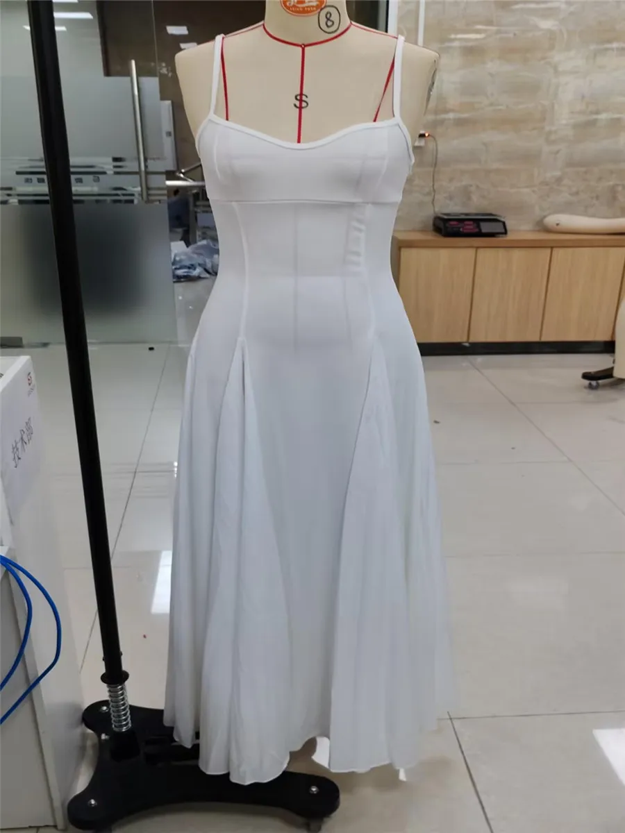 Vestido largo elegante de fiesta de noche para mujer, vestido de verano de Color sólido con tirantes finos, sin mangas, corte en A, para graduación