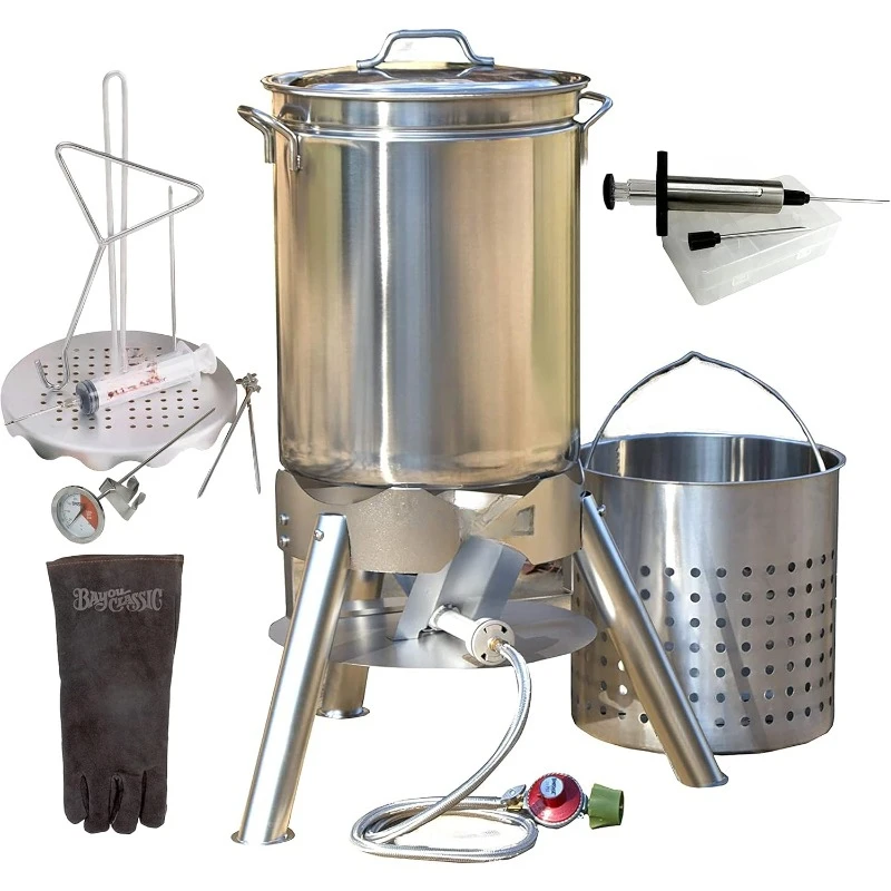 Enterprises Turkey Deep Fryer  Classic for Big 25 lbs Huge Turkeys Complete KIT TOP of The LINE