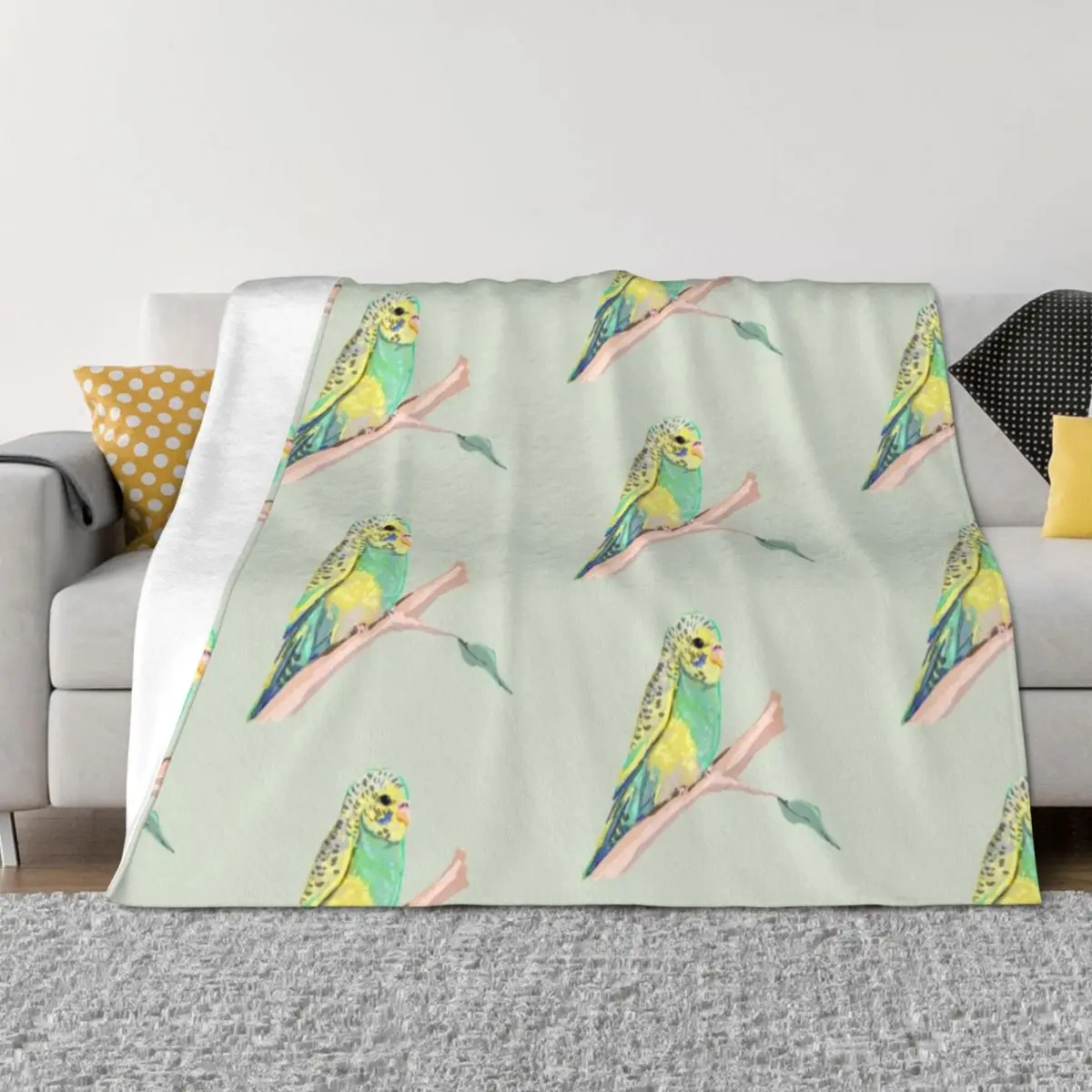 

Budgie Throw Blanket for sofa Plaid Bed linens Decorative Throw Blankets
