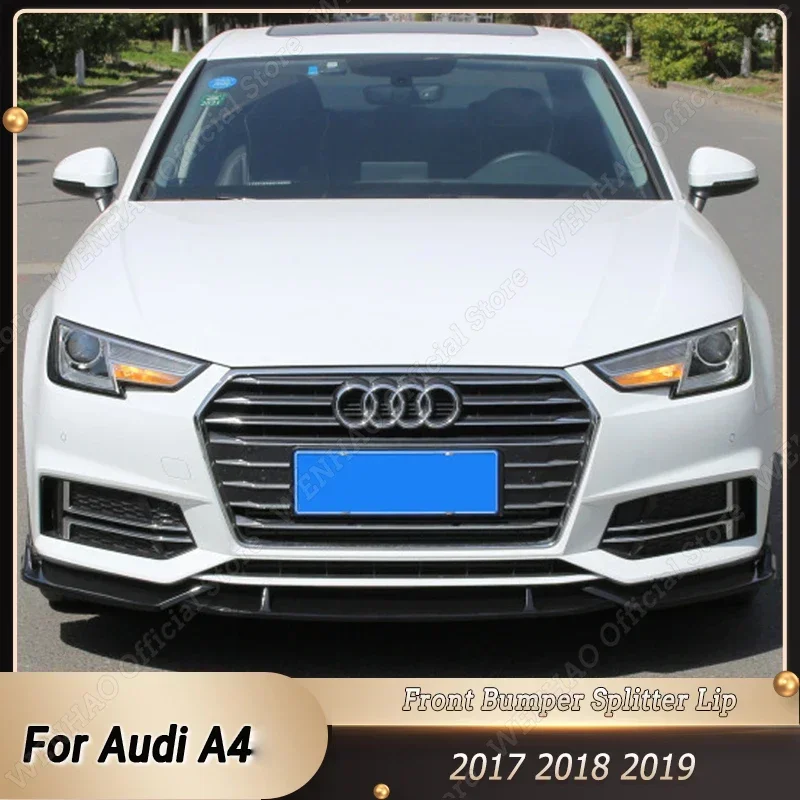 

Передний бампер для Audi A4 2017 2018 2019, спойлер для губ, сплиттер, диффузор, крышка, комплект для тюнинга кузова, дефлектор, защита, автомобильные аксессуары, АБС